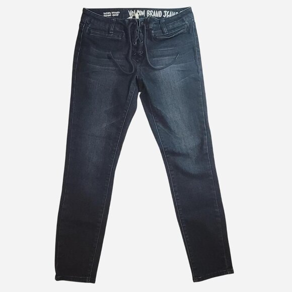 Volcom Super Stoned Skinny Ankle Jeans Size 7 - Classic Dark Wash - Picture 1 of 6